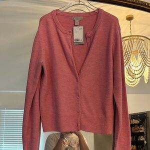 H&M Dusty Rose Button-Up Cardigan